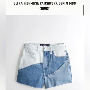 Hollister ULTRA HIGH-RISE PATCHWORK DENIM MOM
SHORT